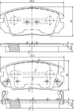 Nipparts N3600543 - Bremžu uzliku kompl., Disku bremzes adetalas.lv