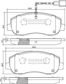 Nipparts N3601105 - Bremžu uzliku kompl., Disku bremzes adetalas.lv