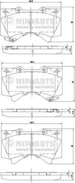 Nipparts N3602136 - Bremžu uzliku kompl., Disku bremzes adetalas.lv