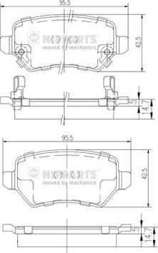 Nipparts N3610310 - Bremžu uzliku kompl., Disku bremzes adetalas.lv