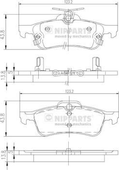 Nipparts N3612036 - Bremžu uzliku kompl., Disku bremzes adetalas.lv