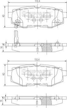 Nipparts N3617006 - Bremžu uzliku kompl., Disku bremzes adetalas.lv