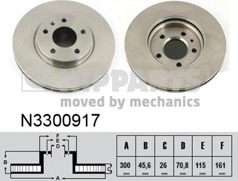 Nipparts N3300917 - Bremžu diski adetalas.lv