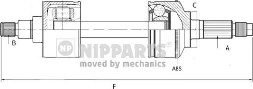 Nipparts N2813000 - Piedziņas vārpsta adetalas.lv