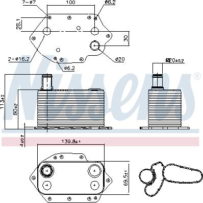 Nissens 90905 - Eļļas radiators, Motoreļļa adetalas.lv