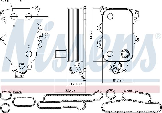 Nissens 90737 - Eļļas radiators, Motoreļļa adetalas.lv