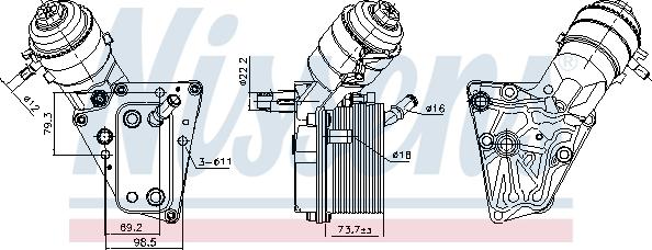 Nissens 91347 - Eļļas radiators, Motoreļļa adetalas.lv