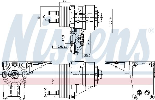 Nissens 91328 - Eļļas radiators, Motoreļļa adetalas.lv