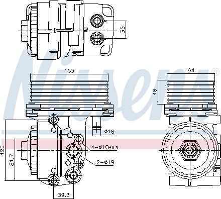 Nissens 91327 - Eļļas radiators, Motoreļļa adetalas.lv