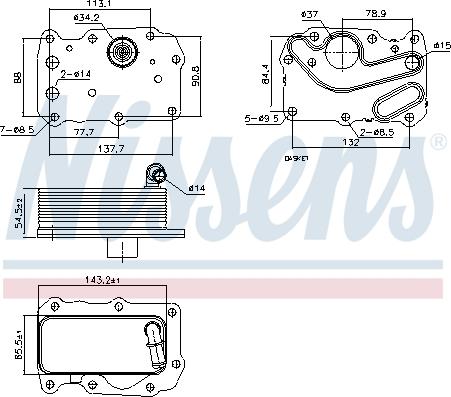 Nissens 91242 - Eļļas radiators, Motoreļļa adetalas.lv