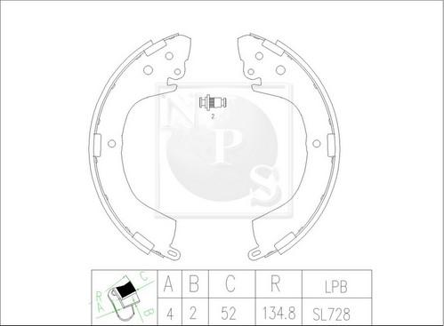 NPS M350I35 - Bremžu loku komplekts adetalas.lv