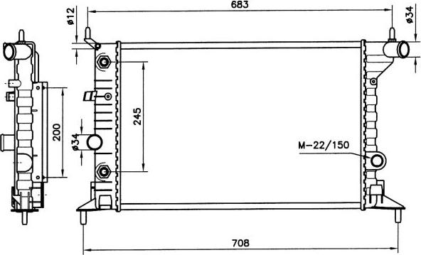 NRF 519516 - Radiators, Motora dzesēšanas sistēma adetalas.lv