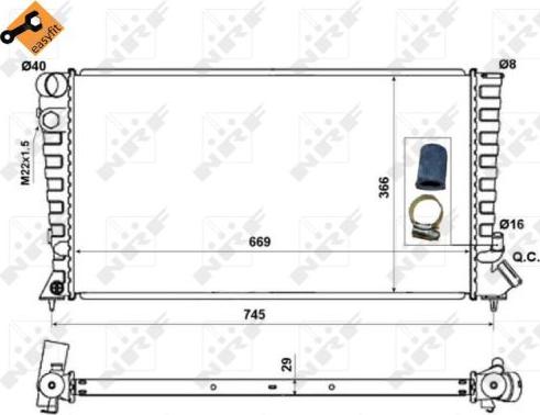 NRF 58189 - Radiators, Motora dzesēšanas sistēma adetalas.lv