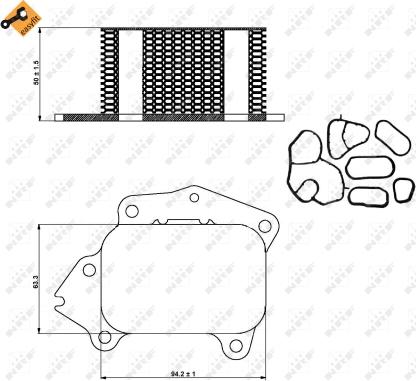 NRF 31333 - Eļļas radiators, Motoreļļa adetalas.lv