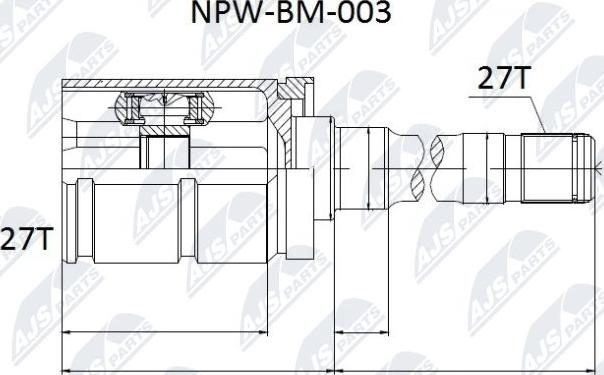 NTY NPW-BM-003 - Šarnīru komplekts, Piedziņas vārpsta adetalas.lv