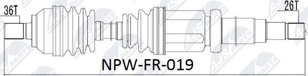 NTY NPW-FR-019 - Piedziņas vārpsta adetalas.lv