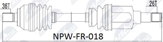 NTY NPW-FR-018 - Piedziņas vārpsta adetalas.lv