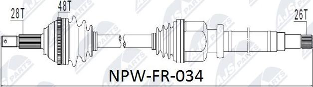 NTY NPW-FR-034 - Piedziņas vārpsta adetalas.lv