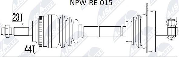 NTY NPW-RE-015 - Piedziņas vārpsta adetalas.lv