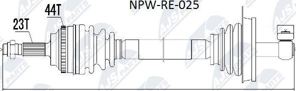 NTY NPW-RE-025 - Piedziņas vārpsta adetalas.lv