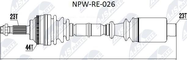 NTY NPW-RE-026 - Piedziņas vārpsta adetalas.lv