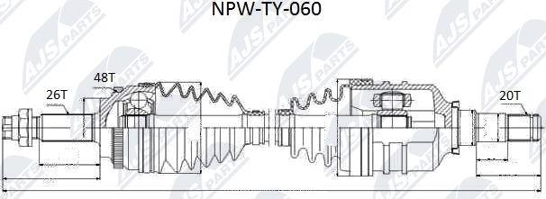 NTY NPW-TY-060 - Piedziņas vārpsta adetalas.lv