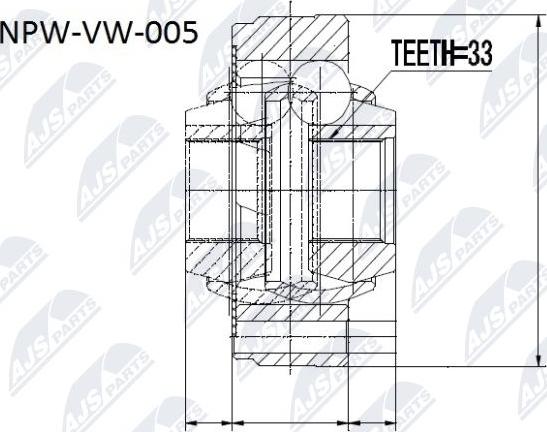 NTY NPW-VW-005 - Šarnīru komplekts, Piedziņas vārpsta adetalas.lv