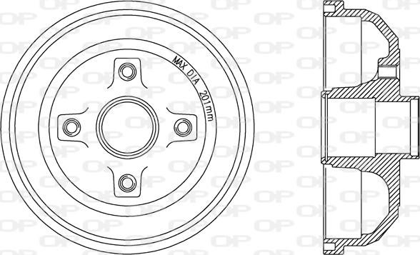 Open Parts BAD9060.30 - Bremžu trumulis adetalas.lv