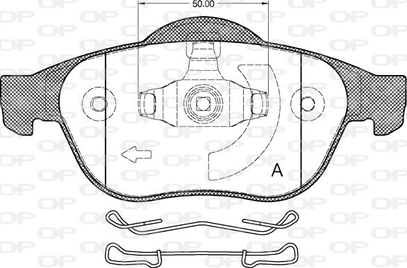 Open Parts BPA0843.20 - Bremžu uzliku kompl., Disku bremzes adetalas.lv