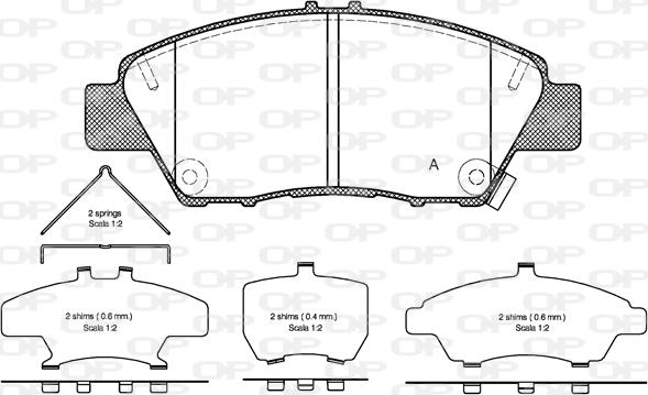 Open Parts BPA1358.02 - Bremžu uzliku kompl., Disku bremzes adetalas.lv