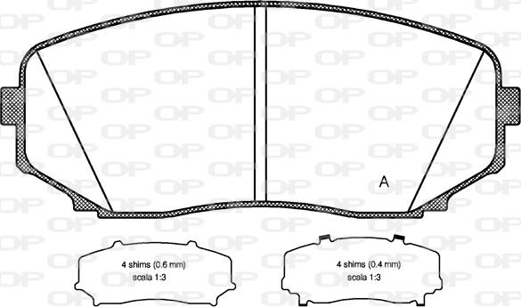 Open Parts BPA1267.02 - Bremžu uzliku kompl., Disku bremzes adetalas.lv