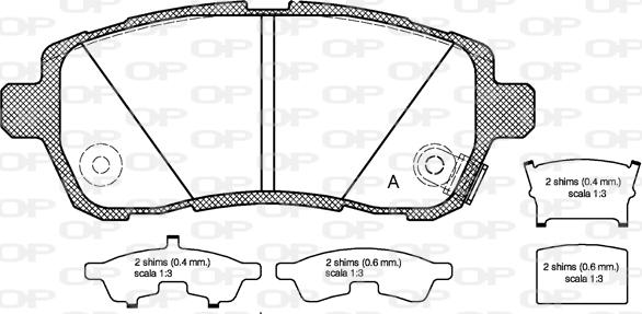 Open Parts BPA1281.02 - Bremžu uzliku kompl., Disku bremzes adetalas.lv