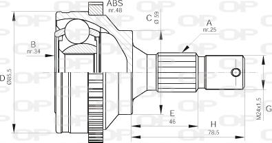 Open Parts CVJ5499.10 - Šarnīru komplekts, Piedziņas vārpsta adetalas.lv