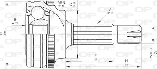 Open Parts CVJ5497.10 - Šarnīru komplekts, Piedziņas vārpsta adetalas.lv