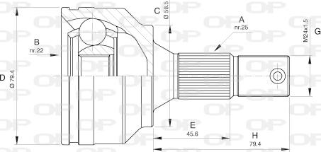 Open Parts CVJ5530.10 - Šarnīru komplekts, Piedziņas vārpsta adetalas.lv