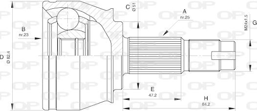 Open Parts CVJ5532.10 - Šarnīru komplekts, Piedziņas vārpsta adetalas.lv