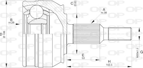 Open Parts CVJ5579.10 - Šarnīru komplekts, Piedziņas vārpsta adetalas.lv