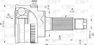 Open Parts CVJ5570.10 - Šarnīru komplekts, Piedziņas vārpsta adetalas.lv