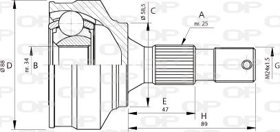 Open Parts CVJ5690.10 - Šarnīru komplekts, Piedziņas vārpsta adetalas.lv