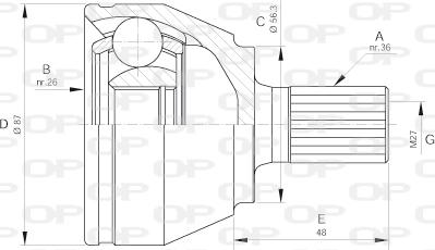 Open Parts CVJ5643.10 - Šarnīru komplekts, Piedziņas vārpsta adetalas.lv