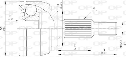 Open Parts CVJ5650.10 - Šarnīru komplekts, Piedziņas vārpsta adetalas.lv