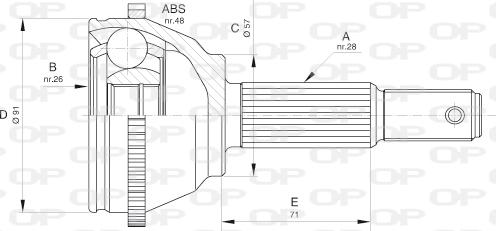 Open Parts CVJ5604.10 - Šarnīru komplekts, Piedziņas vārpsta adetalas.lv