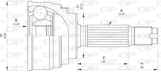 Open Parts CVJ5608.10 - Šarnīru komplekts, Piedziņas vārpsta adetalas.lv