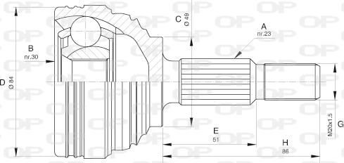 Open Parts CVJ5613.10 - Šarnīru komplekts, Piedziņas vārpsta adetalas.lv