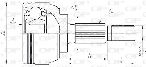 Open Parts CVJ5633.10 - Šarnīru komplekts, Piedziņas vārpsta adetalas.lv