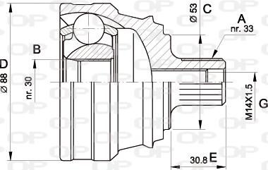 Open Parts CVJ5090.10 - Šarnīru komplekts, Piedziņas vārpsta adetalas.lv