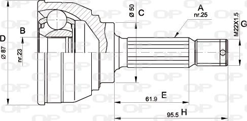 Open Parts CVJ5044.10 - Šarnīru komplekts, Piedziņas vārpsta adetalas.lv