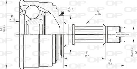 Open Parts CVJ5041.10 - Šarnīru komplekts, Piedziņas vārpsta adetalas.lv