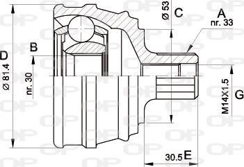 Open Parts CVJ5063.10 - Šarnīru komplekts, Piedziņas vārpsta adetalas.lv