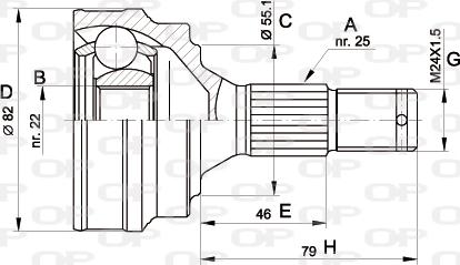 Open Parts CVJ5013.10 - Šarnīru komplekts, Piedziņas vārpsta adetalas.lv